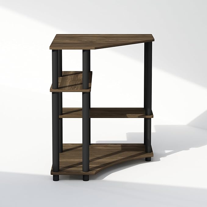Furinno Turn-N-Tube Storage Shelves, 4-Tier Corner Shelf, Toolless Assembly