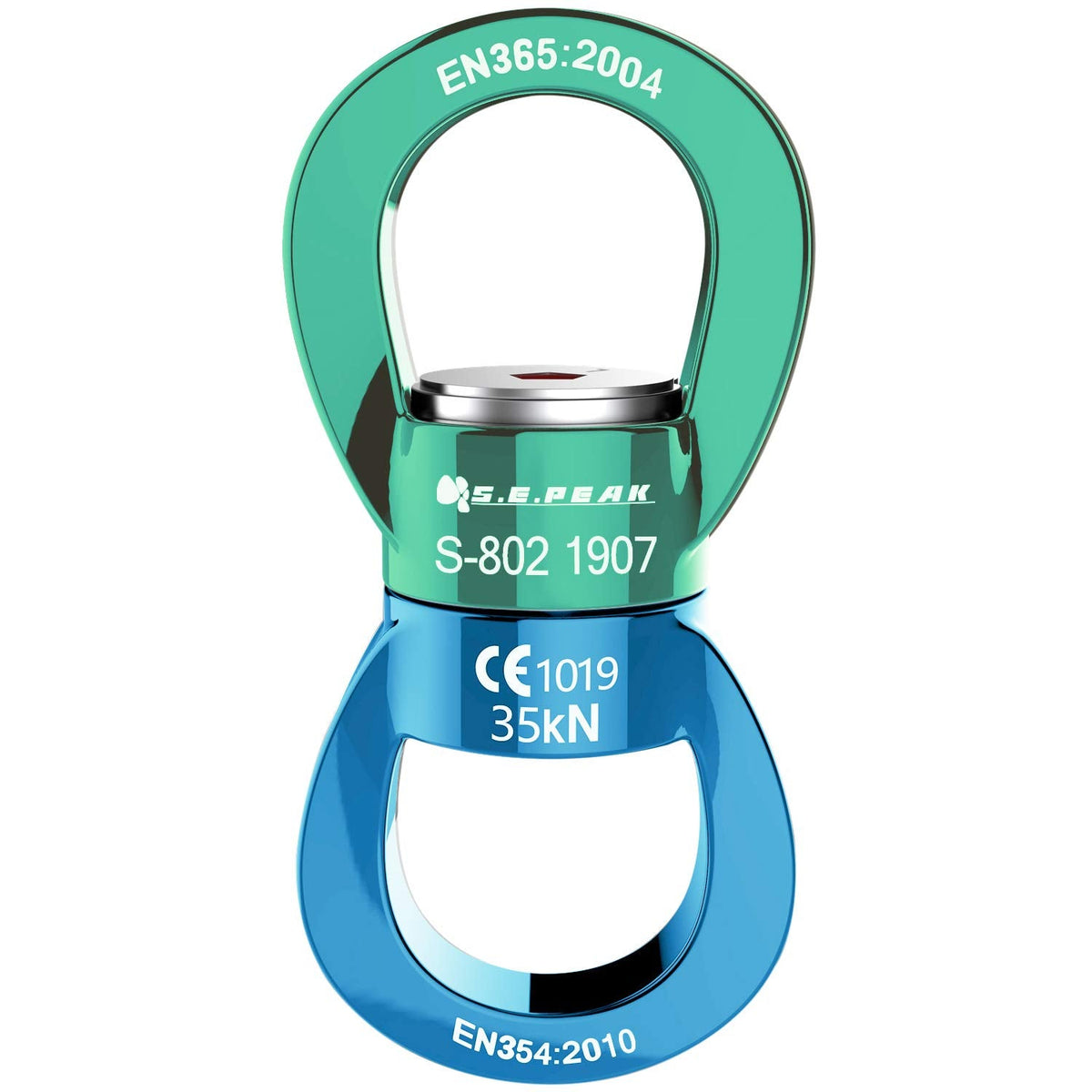 PROND Swing Swivel 35kN Safest Rotational Device, Swing Spinner, Carabiner Swivel, Climbing Rope Swivels for Children’s Web Tree Swing Setting, Aerial Dance, Hanging Hammock (Green Blue)