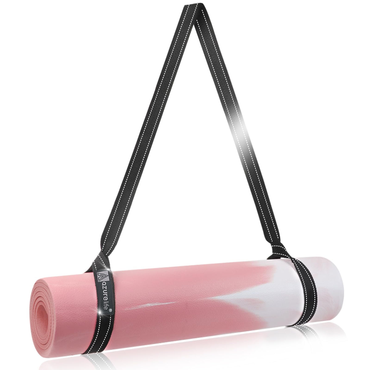 A AZURELIFE [MAT NOT Included] Yoga Mat Sling, Yoga Mat Straps for Carrying, Easy-Cinch Yoga Mat Holder Strap