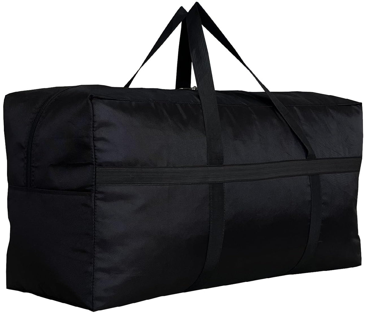 DoYiKe Extra Large Storage Duffle Bag with Zippers and Handles, Black Big Foldable Duffle Bag for Travel-130L