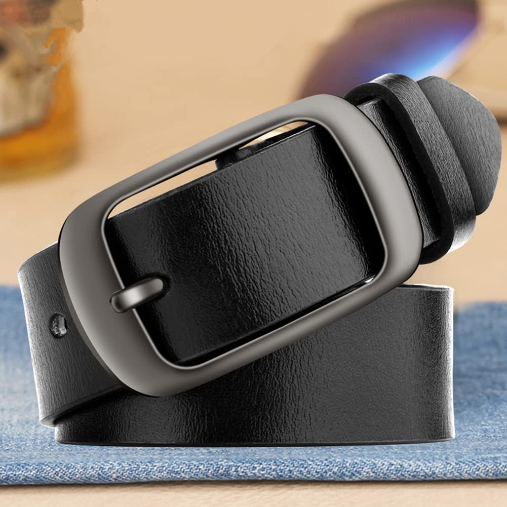 West Leathers [2 Pack Women's Belts Genuine Leather Belts, Fashion Cowhide Waist Belt with Pin Buckle for Jeans Pants and dresses Black&Brown