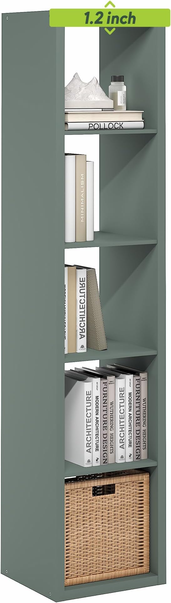 Furinno Cubicle Book Shelf, Vertical 5-Cube Bookshelf, Extra Thick Horizontally