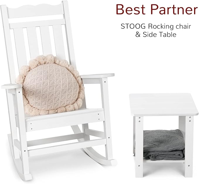 Stoog Outdoor Rocking Chairs Set of 4, All-Weather Resistant Porch Rocker