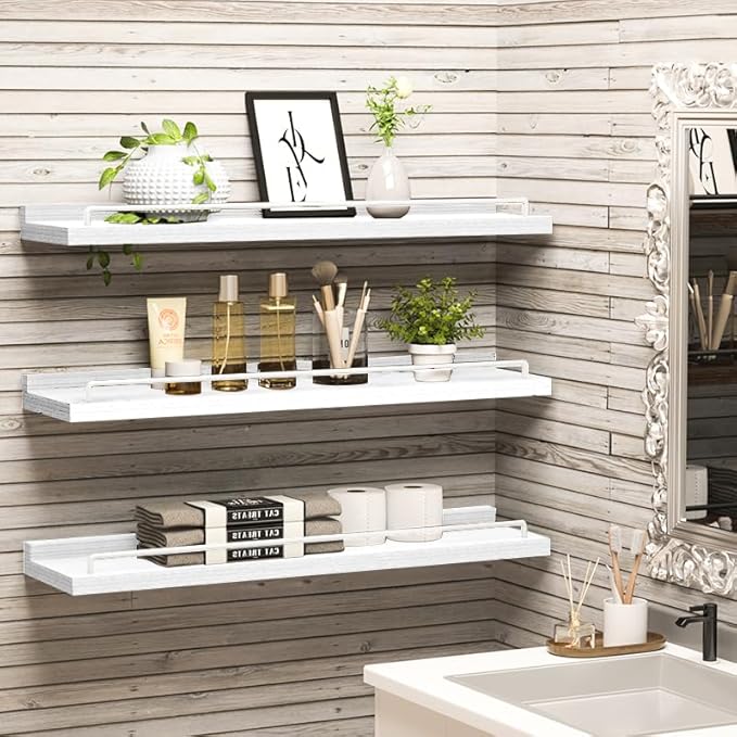 RYOFOBETTO 22 inches Long Floating Shelves, Bathroom Decor Shelves Over Toilet