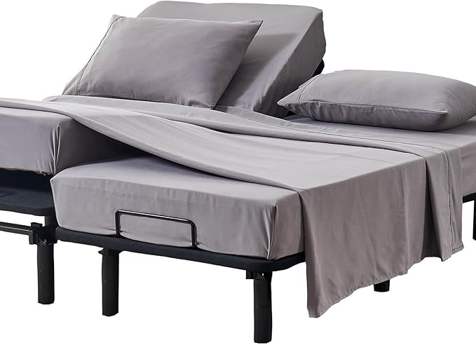 Kingnex Split Queen Sheets for Adjustable Bed Soft 1800 Microfiber 5 Pieces