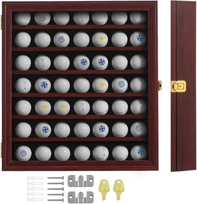 KCRasan 49 Golf Ball Display Case Lockable