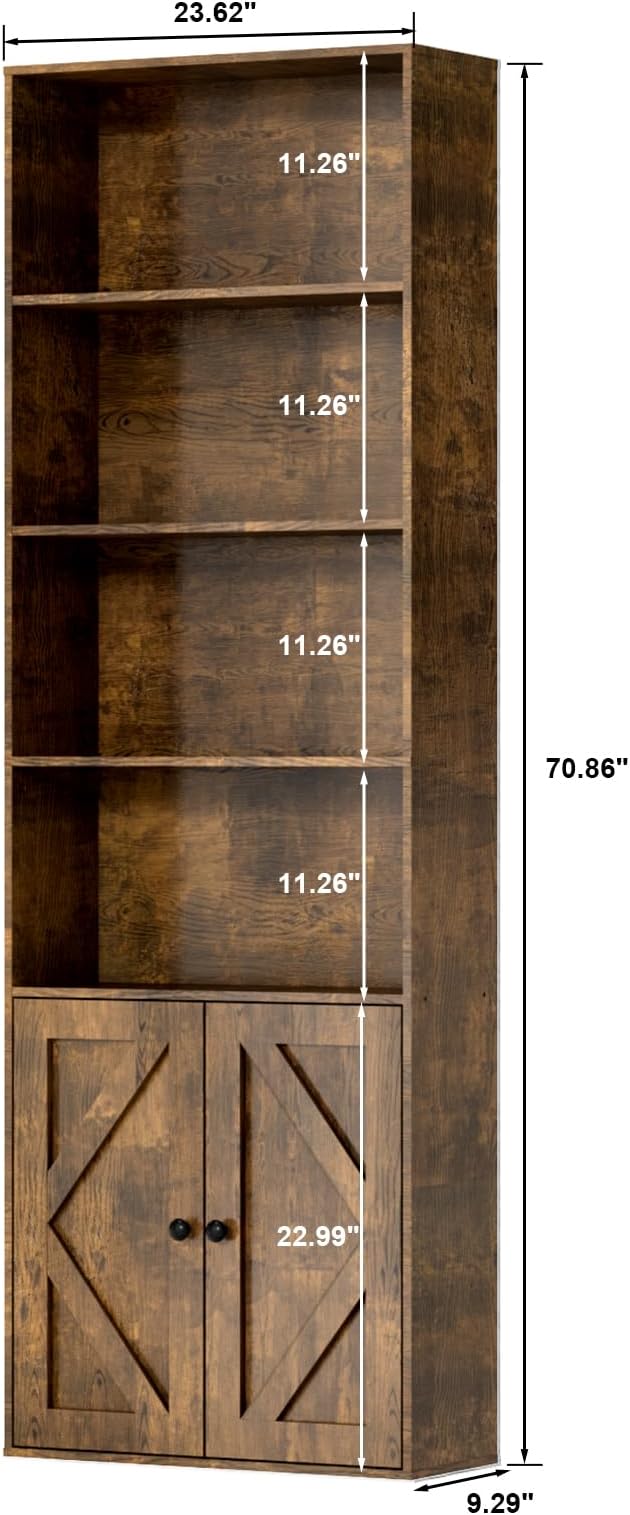 Bookshelf, 6-Tier Floor Bookcase