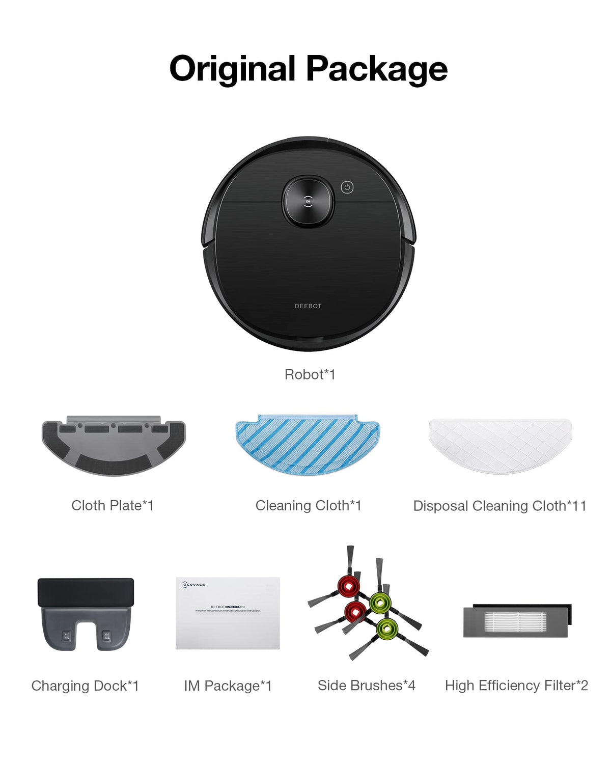 ECOVACS Deebot T8 AIVI Robot Vacuum Cleaner For Floors,Carpet, Vacumming and Mopping in One-Go, Laser Mapping, Smart AI Object Recognition, On-Demand Live Video, Custom Clean, 3+ Hours of Runtime