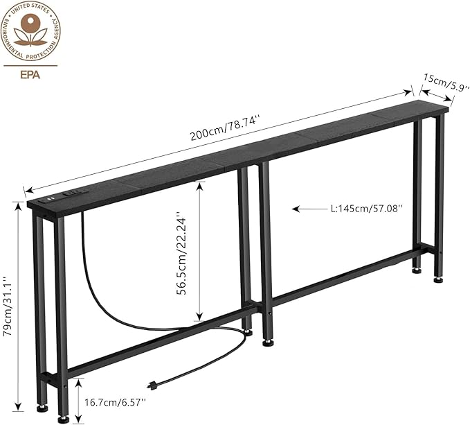 Keelian 78" Narrow Console Sofa Table