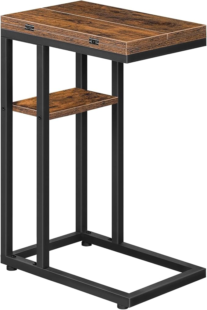 HOOBRO Foldable C Shaped End Table, C Shaped Side Table
