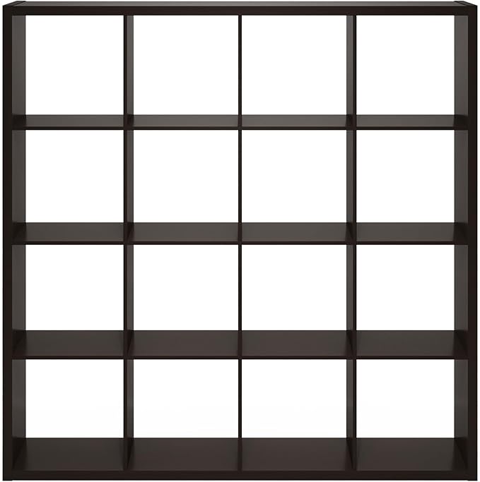 Furinno Cubicle Book Shelf, 16-Cube Bookshelf, Extra Thick Frame Reversible