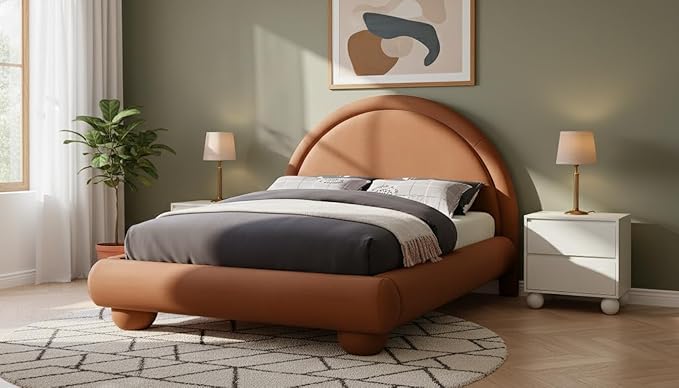 Meridian Furniture MadridCognac-F Madrid Collection Art Deco Full Bed