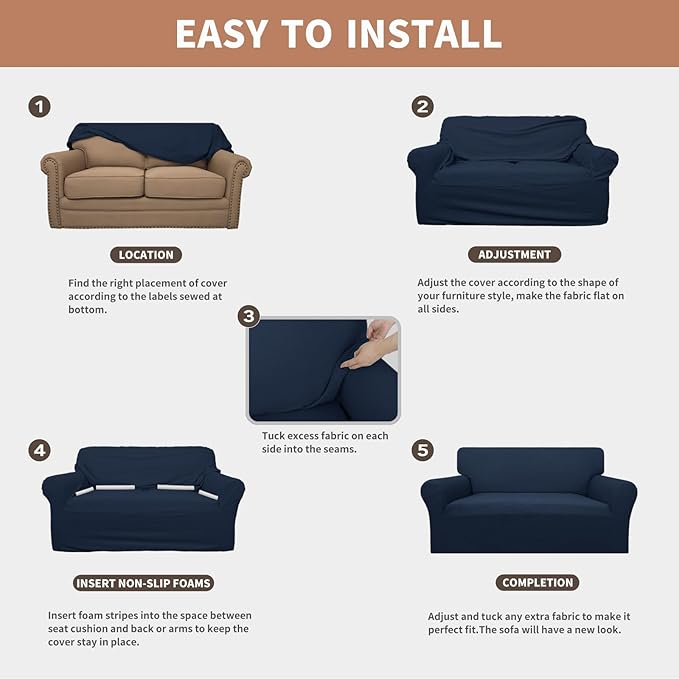 Easy-Going 100% Waterproof Loveseat Couch Cover, Dual Waterproof Sofa Cover