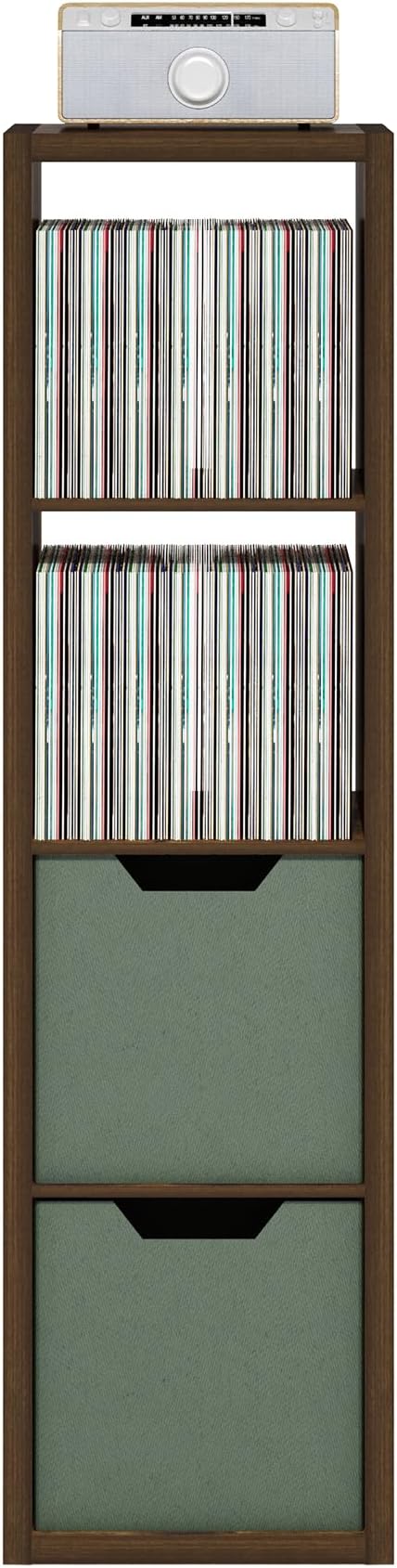 Furinno Cubicle Book Shelf, Vertical 4-Cube Bookshelf, Extra Thick Horizontally