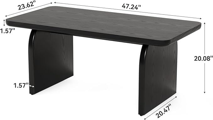 LITTLE TREE Farmhouse Coffee Table, 47 Inches Wooden Center Tables