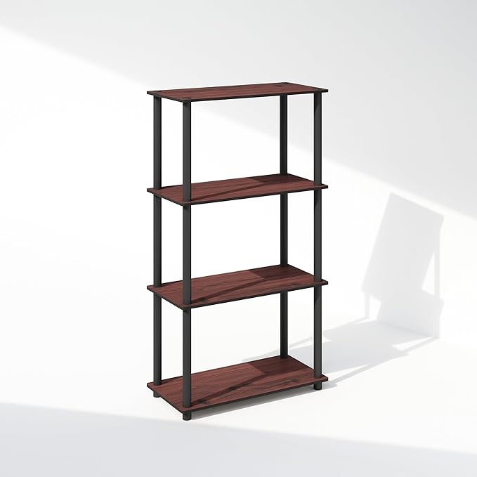 Furinno Turn-N-Tube Book Shelf, 4-Tier Bookshelf, Bookcase