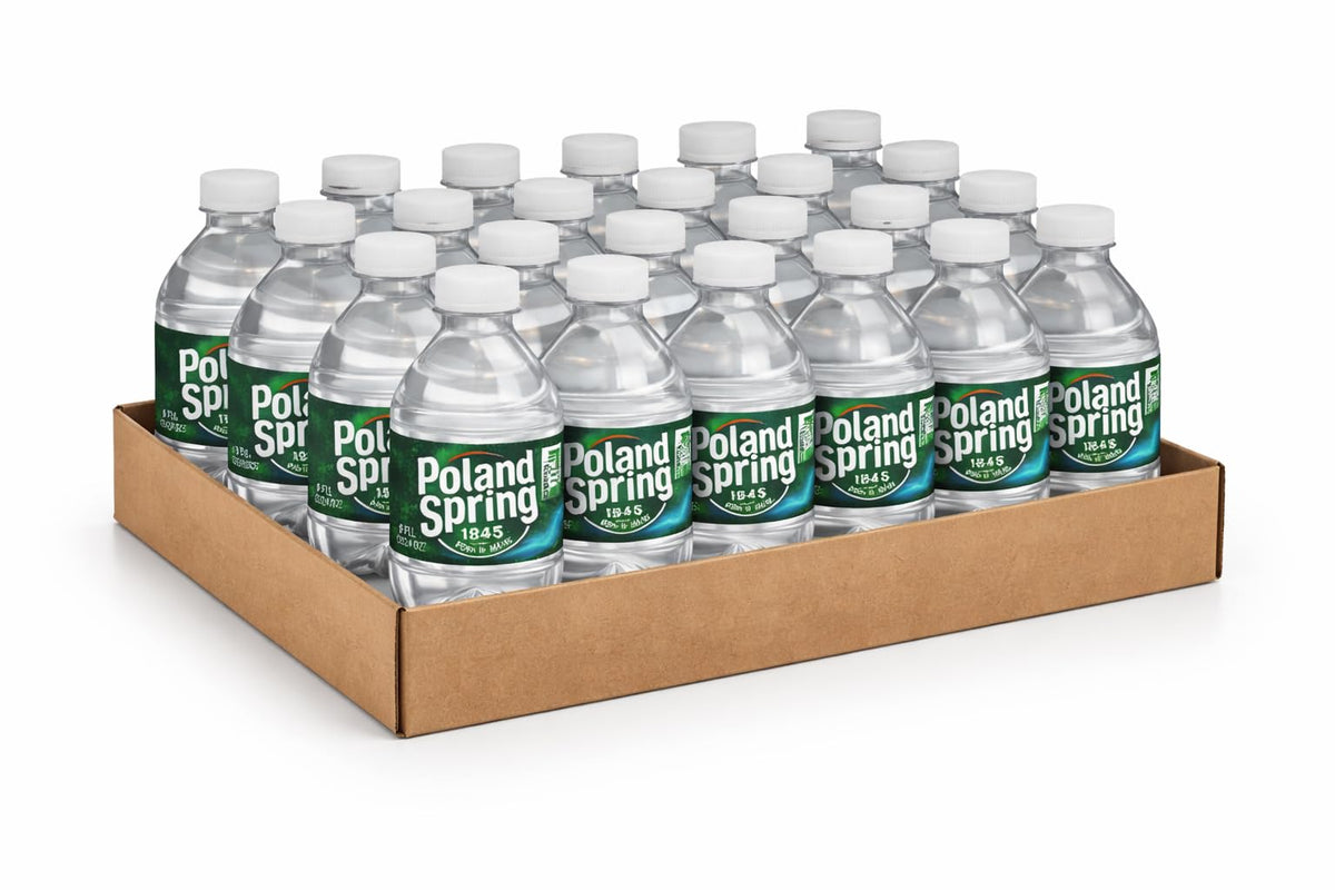 Poland Spring Water Bottles 24 Pack - Small Mini Bottles - Poland Spring 8 oz Bottled Water