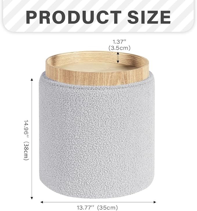 PINPLUS Round Boucle Ottoman