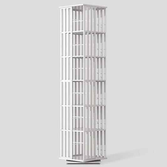 YOWOS Rotating Bookshelf Tower, 360° Display Spinning Bookcase, Bamboo