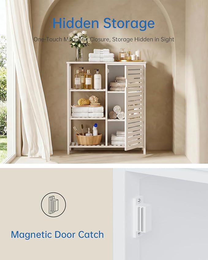HITNET Bathoom Storage Cabinet, Bamboo Floor Cabinet