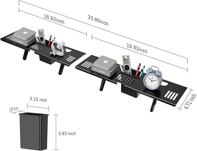 CABTE Adjustable Steel TV Top Shelf, Floating TV Stand, Universal Monitor Shelf