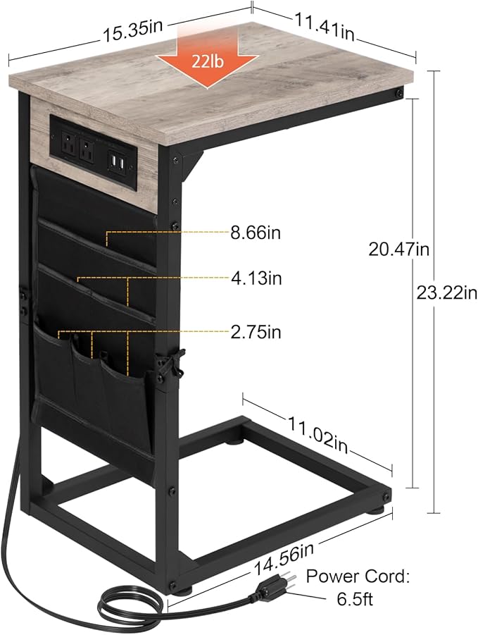 AMHANCIBLE C Shaped End Table