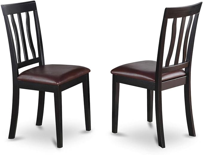 East West Furniture ANC-BLK-LC Antique Dining Room Chairs