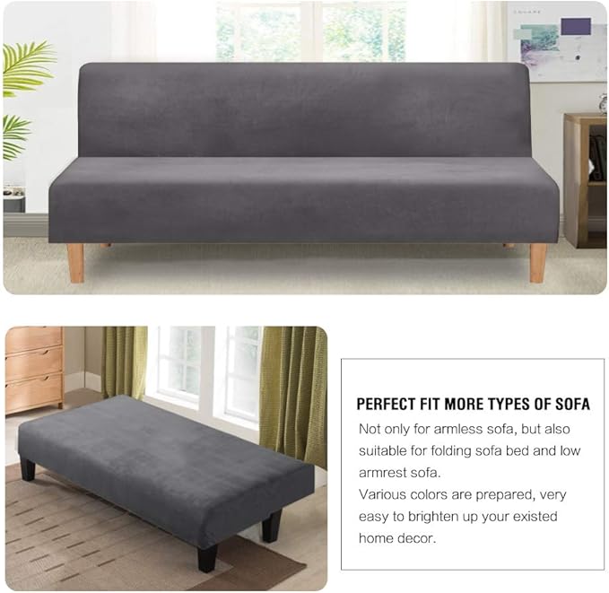H.VERSAILTEX Real Velvet Futon Cover Armless Sofa Covers Sofa Bed Covers