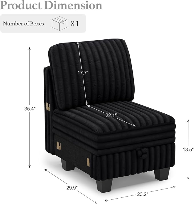 Belffin Plush Corduroy Single Module