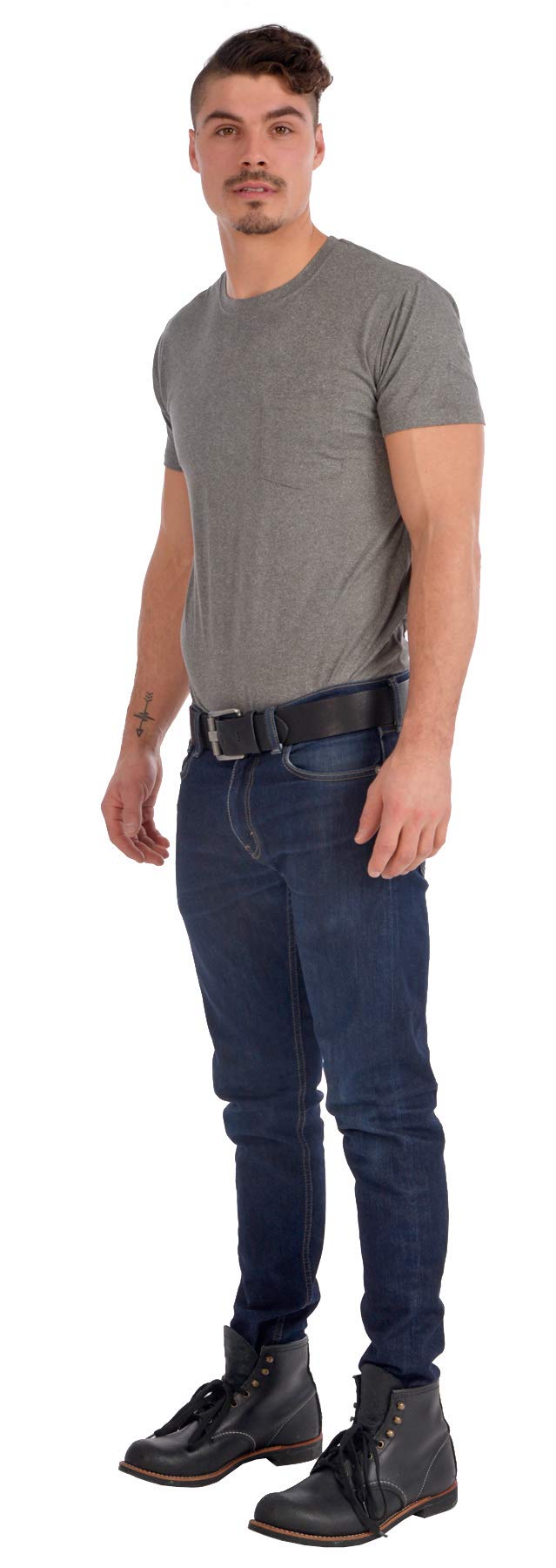 Gary Majdell Sport Men's 2" Genuine Leather Single Loop Dress Belt with Single Prong Metal Buckles - Classic and Fashion Design for an Everyday Use (Black, 36)