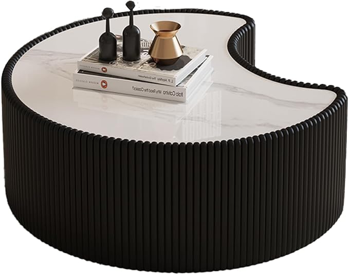 Modern Nesting Coffee Table Set of 2, Creative Moon Coffee and End Table Set