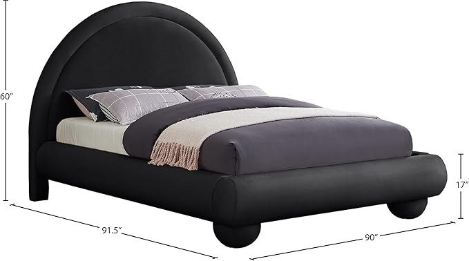 Meridian Furniture MadridBlack-K Madrid Collection Art Deco King Bed
