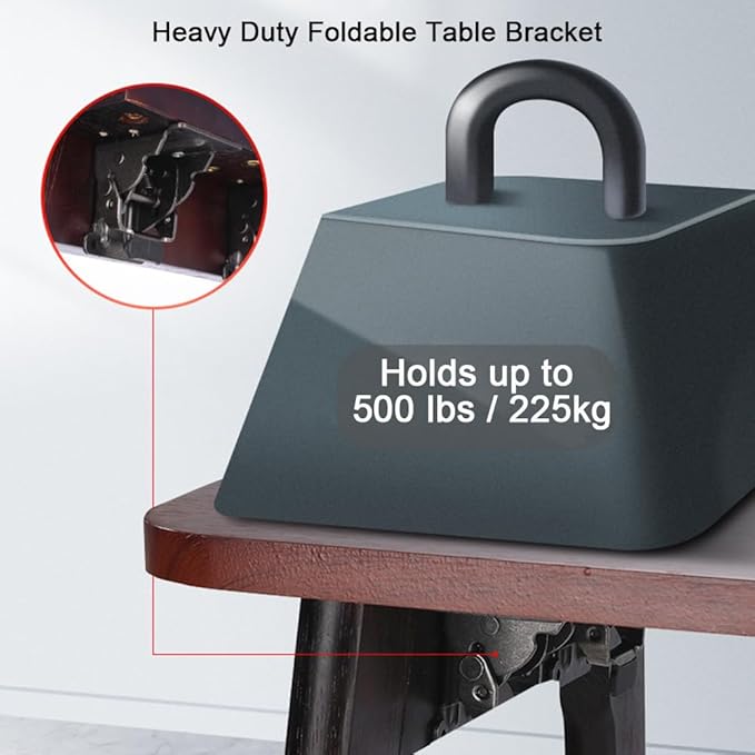 8 Pack Folding Brackets for Table Bed Leg Feet, Self-Lock Hinge Hardware
