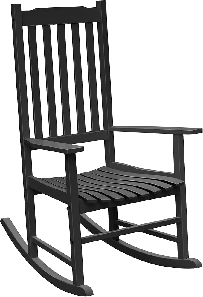 Flamaker Outdoor Rocking Chair Oversized Wooden Patio Chairs