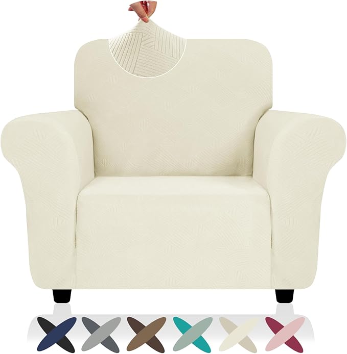 ZNSAYOTX Super Stretch Chair Slipcover, New Striped Sofa Chair Covers
