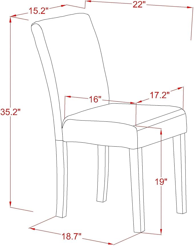 East West Furniture ABP2T64 Abbott Classic Parson Dining Chairs