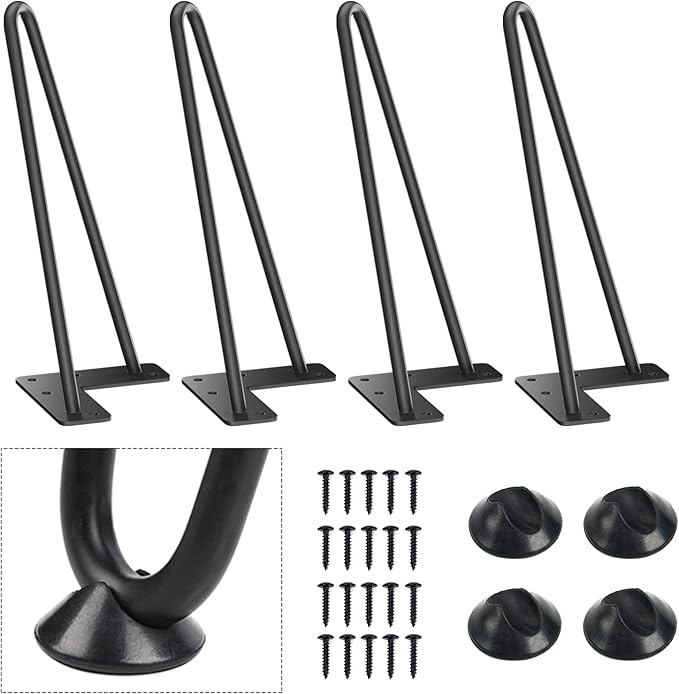SMARTSTANDARD 10 Inch Heavy Duty Hairpin Furniture Legs, Metal Home DIY Projects