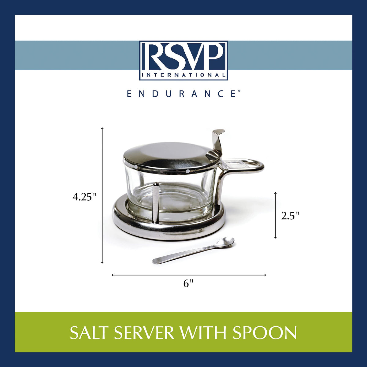 RSVP Stainless Steel Endurance Salt Server with Spoon