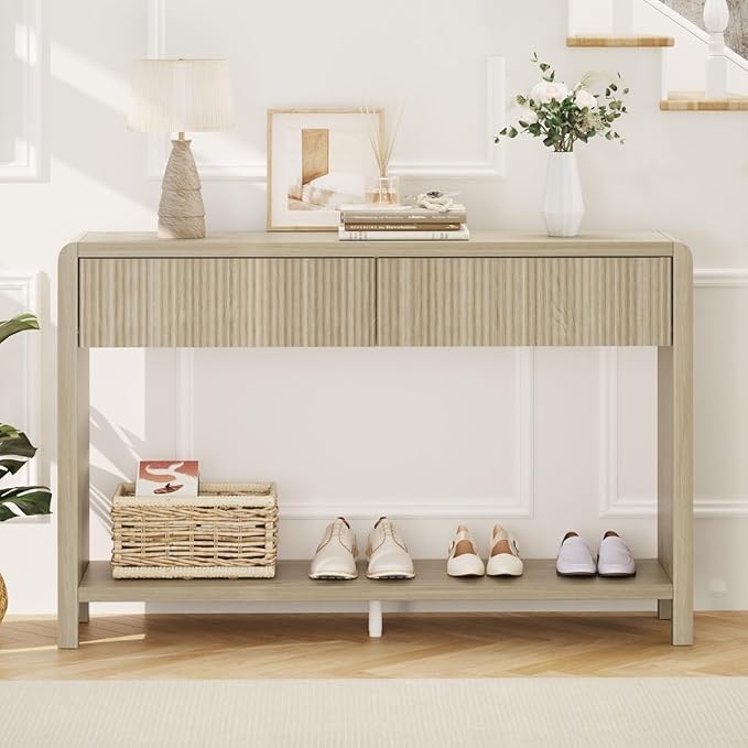 FATORRI Console Table for Entryway Storage, Wood Sofa Tables for Living Room