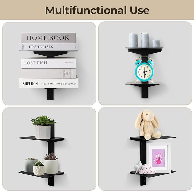 Floating Book Shelves for Wall, 6 Tier Invisible Floating Bookshelf, Vertical