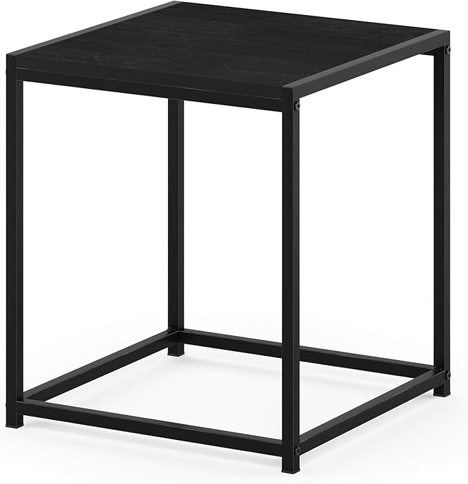FURINNO Camnus Modern Living End Table, 1 Tier, Metal Frame