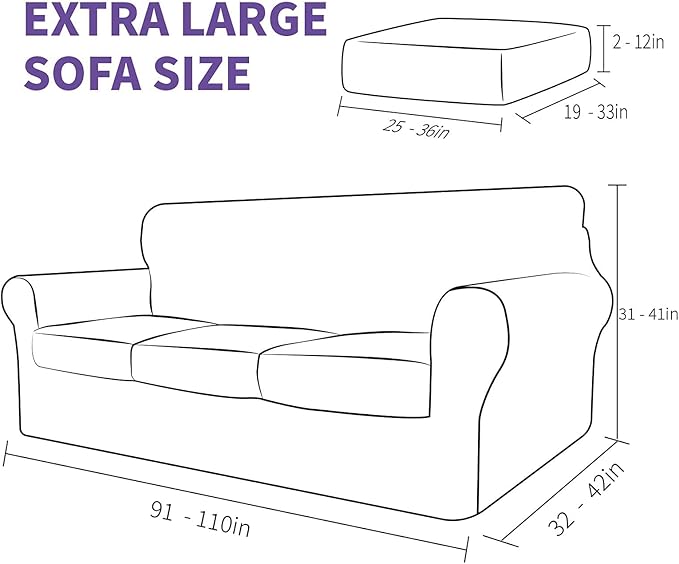 ZNSAYOTX 4 Piece Oversized Sofa Covers