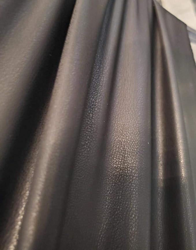 NAT Leathers | Black Thin Garment 0.6 mm Soft Faux Vegan Leather PU | 10 Yards