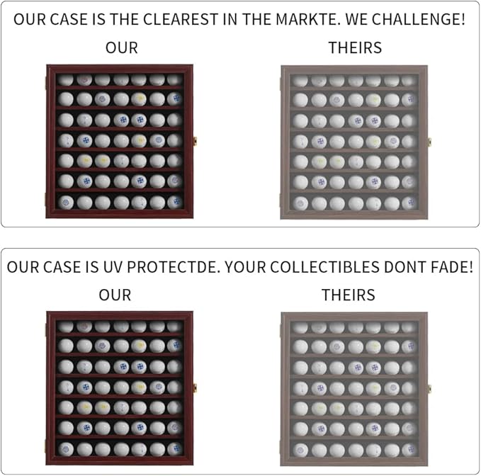 KCRasan 49 Golf Ball Display Case Lockable