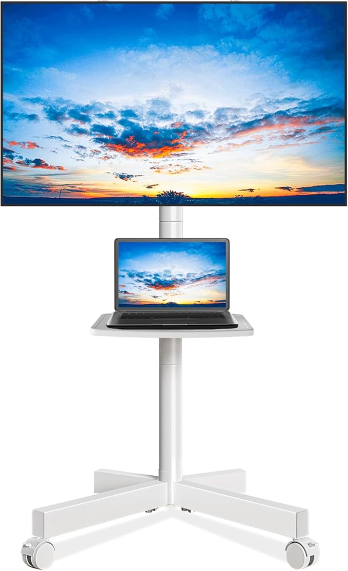 Rfiver Mobile TV Stand for 23-65 Inch LCD LED Flat/Curved Panel Screen TVs up