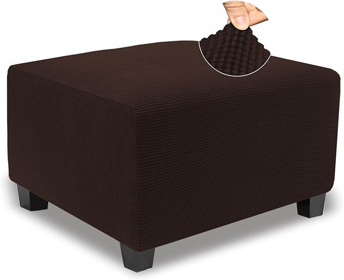 NeColorLife Stretch Ottoman Cover Square Oversized Soft Knitted Jacquard Thick