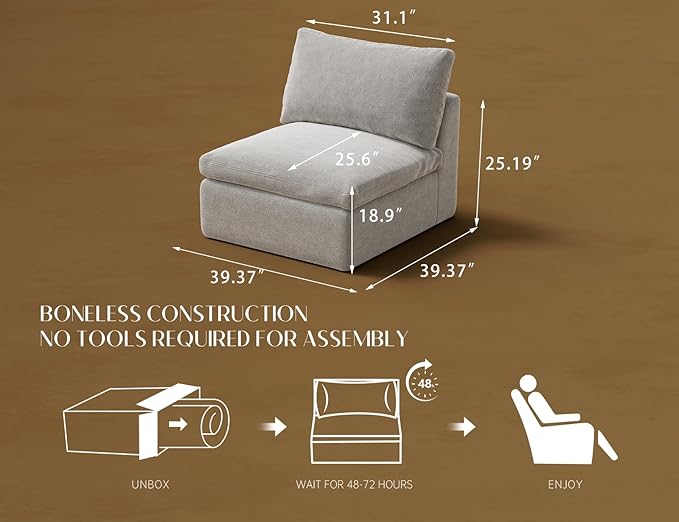 ohllob Middle Back for Cloud Sectional Couches Living Room