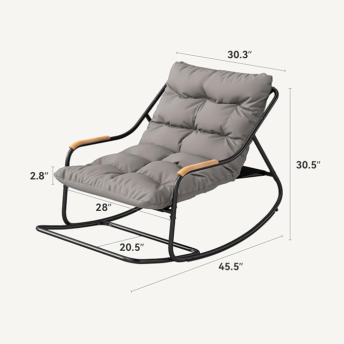 DWVO Outdoor Rocking Chair, Over-Sized Patio Rocking Chair