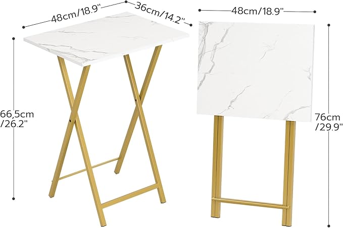 HOOBRO Folding TV Tray Tables, Industrial Snack Tables