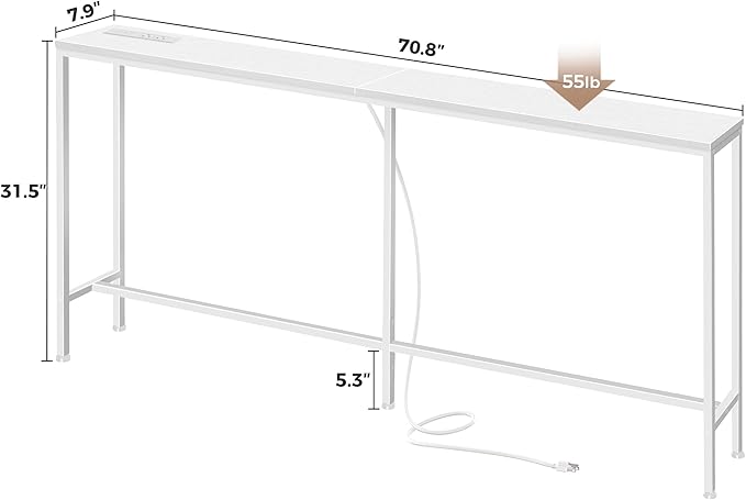 SUPERJARE 70 Inch Console Table